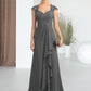 Martha A-Line Sweetheart Sweep Train Chiffon Lace Mother of the Bride Dress With Beading Sequins DL126P0014618