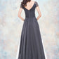 Tia A-Line V-neck Asymmetrical Tulle Mother of the Bride Dress With Ruffle Beading Sequins DL126P0014620