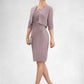 Alexia Sheath/Column Scoop Neck Knee-Length Chiffon Lace Mother of the Bride Dress DL126P0014624