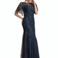 Nan Trumpet/Mermaid Scoop Neck Floor-Length Tulle Lace Mother of the Bride Dress With Sequins DL126P0014625