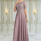 Brooklyn A-Line Scoop Neck Floor-Length Chiffon Lace Mother of the Bride Dress DL126P0014628