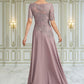 Brooklyn A-Line Scoop Neck Floor-Length Chiffon Lace Mother of the Bride Dress DL126P0014628