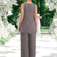 Grace Jumpsuit/Pantsuit Scoop Neck Floor-Length Chiffon Mother of the Bride Dress DL126P0014629