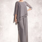 Natalia Jumpsuit/Pantsuit Scoop Neck Floor-Length Chiffon Mother of the Bride Dress With Beading DL126P0014630