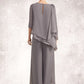 Natalia Jumpsuit/Pantsuit Scoop Neck Floor-Length Chiffon Mother of the Bride Dress With Beading DL126P0014630