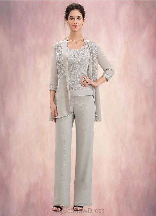 Corinne Jumpsuit/Pantsuit Scoop Neck Floor-Length Chiffon Lace Mother of the Bride Dress DL126P0014632