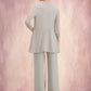 Corinne Jumpsuit/Pantsuit Scoop Neck Floor-Length Chiffon Lace Mother of the Bride Dress DL126P0014632