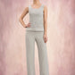 Corinne Jumpsuit/Pantsuit Scoop Neck Floor-Length Chiffon Lace Mother of the Bride Dress DL126P0014632