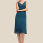 Paisley Sheath/Column V-Neck Knee-Length Chiffon Mother of the Bride Dress DL126P0014635