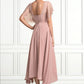 Amy A-line V-Neck Ankle-Length Chiffon Lace Mother of the Bride Dress DL126P0014636