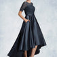 Emerson A-Line Scoop Neck Asymmetrical Satin Lace Mother of the Bride Dress DL126P0014647