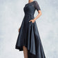 Emerson A-Line Scoop Neck Asymmetrical Satin Lace Mother of the Bride Dress DL126P0014647