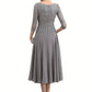 Riya A-Line Scoop Neck Tea-Length Chiffon Lace Mother of the Bride Dress DL126P0014648