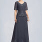 Jacquelyn A-Line V-neck Ankle-Length Chiffon Lace Mother of the Bride Dress With Sequins DL126P0014650