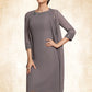 Luna A-Line Scoop Neck Knee-Length Chiffon Mother of the Bride Dress With Beading DL126P0014654