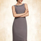 Luna A-Line Scoop Neck Knee-Length Chiffon Mother of the Bride Dress With Beading DL126P0014654