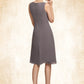 Luna A-Line Scoop Neck Knee-Length Chiffon Mother of the Bride Dress With Beading DL126P0014654