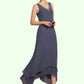 Zoe A-line V-Neck Ankle-Length Chiffon Mother of the Bride Dress With Beading DL126P0014655