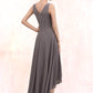 Piper A-line V-Neck Asymmetrical Chiffon Mother of the Bride Dress With Beading Sequins DL126P0014656