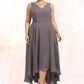 Piper A-line V-Neck Asymmetrical Chiffon Mother of the Bride Dress With Beading Sequins DL126P0014656