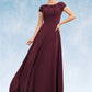 Janiya A-Line Scoop Neck Floor-Length Chiffon Mother of the Bride Dress With Ruffle Lace DL126P0014662