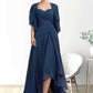 Paris A-Line Sweetheart Asymmetrical Chiffon Lace Mother of the Bride Dress With Ruffle Beading Sequins DL126P0014663