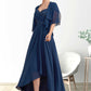 Paris A-Line Sweetheart Asymmetrical Chiffon Lace Mother of the Bride Dress With Ruffle Beading Sequins DL126P0014663