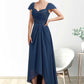 Paris A-Line Sweetheart Asymmetrical Chiffon Lace Mother of the Bride Dress With Ruffle Beading Sequins DL126P0014663