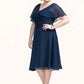 Lilian A-Line V-neck Knee-Length Chiffon Mother of the Bride Dress With Ruffle DL126P0014664