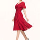 Lilian A-Line V-neck Knee-Length Chiffon Mother of the Bride Dress With Ruffle DL126P0014664