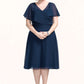 Lilian A-Line V-neck Knee-Length Chiffon Mother of the Bride Dress With Ruffle DL126P0014664