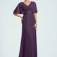 Jaidyn A-Line V-neck Floor-Length Chiffon Mother of the Bride Dress With Lace Sequins DL126P0014665