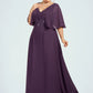 Jaidyn A-Line V-neck Floor-Length Chiffon Mother of the Bride Dress With Lace Sequins DL126P0014665