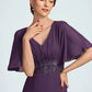 Jaidyn A-Line V-neck Floor-Length Chiffon Mother of the Bride Dress With Lace Sequins DL126P0014665