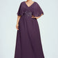 Jaidyn A-Line V-neck Floor-Length Chiffon Mother of the Bride Dress With Lace Sequins DL126P0014665