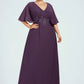 Jaidyn A-Line V-neck Floor-Length Chiffon Mother of the Bride Dress With Lace Sequins DL126P0014665