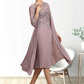 Henrietta Sheath/Column Scoop Neck Knee-Length Chiffon Lace Mother of the Bride Dress With Beading Sequins DL126P0014666