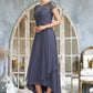 Danika A-Line Scoop Neck Asymmetrical Chiffon Lace Mother of the Bride Dress With Sequins DL126P0014667