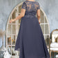 Danika A-Line Scoop Neck Asymmetrical Chiffon Lace Mother of the Bride Dress With Sequins DL126P0014667