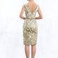 Carina Sheath/Column V-neck Knee-Length Lace Mother of the Bride Dress With Beading Sequins DL126P0014668