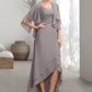 Viviana A-Line V-neck Asymmetrical Chiffon Mother of the Bride Dress With Ruffle DL126P0014682