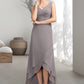 Viviana A-Line V-neck Asymmetrical Chiffon Mother of the Bride Dress With Ruffle DL126P0014682