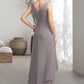 Viviana A-Line V-neck Asymmetrical Chiffon Mother of the Bride Dress With Ruffle DL126P0014682