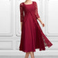 Winifred A-Line Scoop Neck Tea-Length Chiffon Mother of the Bride Dress DL126P0014684