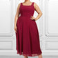 Winifred A-Line Scoop Neck Tea-Length Chiffon Mother of the Bride Dress DL126P0014684