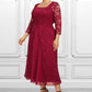 Winifred A-Line Scoop Neck Tea-Length Chiffon Mother of the Bride Dress DL126P0014684