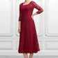 Winifred A-Line Scoop Neck Tea-Length Chiffon Mother of the Bride Dress DL126P0014684