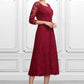 Winifred A-Line Scoop Neck Tea-Length Chiffon Mother of the Bride Dress DL126P0014684