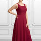 Winifred A-Line Scoop Neck Tea-Length Chiffon Mother of the Bride Dress DL126P0014684