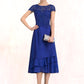 Haleigh A-Line Scoop Neck Tea-Length Chiffon Lace Mother of the Bride Dress DL126P0014685